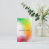 Moderne Abstrakte Kunst Elegante Farbenfrohe Vorla Visitenkarte (Stehend Vorderseite)