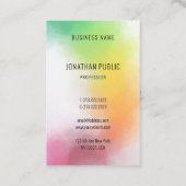Moderne Abstrakte Kunst Elegante Farbenfrohe Vorla Visitenkarte (Rückseite)