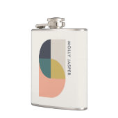 Moderne Abstrakte Kunst Elegante Geometrische Mini Flachmann (Links)