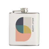 Moderne Abstrakte Kunst Elegante Geometrische Mini Flachmann (Vorderseite)