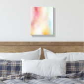 Moderne Abstrakte Kunst Elegante Rosa Gelb Blau Leinwanddruck (Insitu (Schlafzimmer))