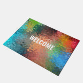 Moderne Abstrakte Kunst Elegante Vorlage Fußmatte (Schrägansicht)