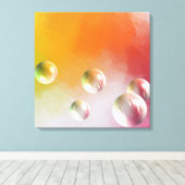 Moderne Abstrakte Kunst Elegantes Rotes Gelbes Ros Leinwanddruck (Insitu (Holzboden))