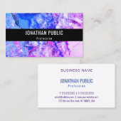 Moderne Abstrakte Kunst Elegantes Template Rosa Bl Visitenkarte (Vorne/Hinten)