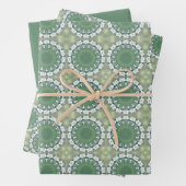 Moderne Abstrakte Kunst Frühjahr Blumenmuster Grün Geschenkpapier Set (Beispiel)