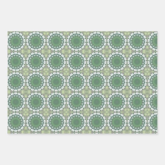 Moderne Abstrakte Kunst Frühjahr Blumenmuster Grün Geschenkpapier Set (Vorderseite)