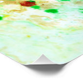 Moderne Abstrakte Kunst Gelb Grün Trendy Poster (Ecke)