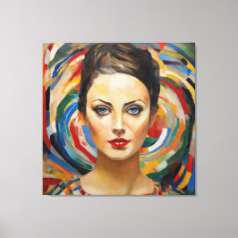 Moderne abstrakte Kunst Girl-Gesicht Leinwanddruck