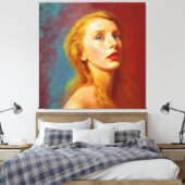 Moderne abstrakte Kunst Grace | Drei Gramm - Serie Leinwanddruck (Insitu (Schlafzimmer))