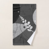 moderne abstrakte Kunst grau und schwarz Badhandtuch Set (Handtuch)