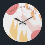 Moderne Abstrakte Kunst Große Wanduhr<br><div class="desc">Intrikate Pinselstriche und Aquarellkunst in einem Poster. Perfekter Akzent für Zuhause.</div>