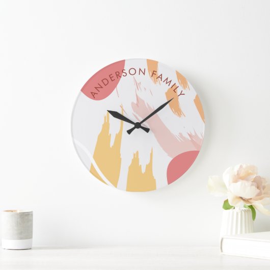 Moderne Abstrakte Kunst Große Wanduhr (Zuhause)