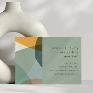 Moderne abstrakte Kunst Grün Sage Teal Einmalige H Save The Date