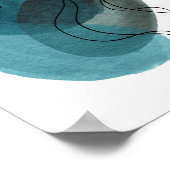 Moderne Abstrakte Kunst Grün Schwarz Poster (Ecke)