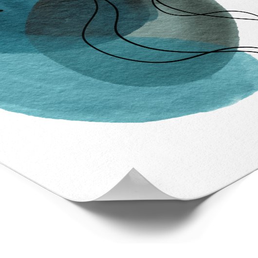 Moderne Abstrakte Kunst Grün Schwarz Poster (Ecke)