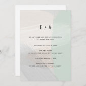 Moderne Abstrakte Kunst - Grüne Hochzeit Einladung (Vorne/Hinten)