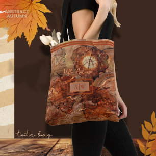 Moderne Abstrakte Kunst Herbst Rustikal Braun Mono Tasche