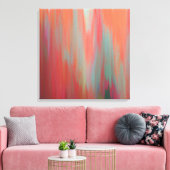 Moderne Abstrakte Kunst - Hot Pink und Orange Leinwanddruck (Insitu (Wohnzimmer))