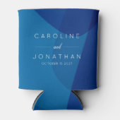 Moderne Abstrakte Kunst in Blue Einzigartige Hochz Dosenkühler (Vorderseite)