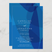 Moderne Abstrakte Kunst in Blue Einzigartiges Tren Einladung (Vorne/Hinten)