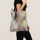 Moderne Abstrakte Kunst in Gold Pink Tasche (Von Nahem)