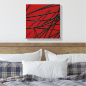 Moderne Abstrakte Kunst in Rot Schwarz Leinwanddruck (Insitu (Schlafzimmer))
