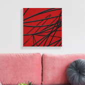 Moderne Abstrakte Kunst in Rot Schwarz Leinwanddruck (Insitu (Wohnzimmer))