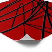 Moderne Abstrakte Kunst in Rot Schwarz Poster (Ecke)