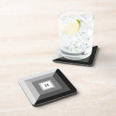 Moderne Abstrakte Kunst in Schwarz, Grau und Weiß Getränkeuntersetzer (Rechte Seite)