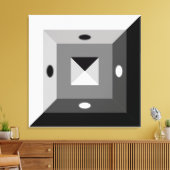Moderne Abstrakte Kunst in Schwarz, Grau und Weiß Leinwanddruck (Insitu (Wohnzimmer))