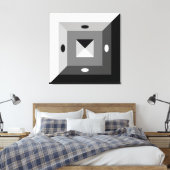 Moderne Abstrakte Kunst in Schwarz, Grau und Weiß Leinwanddruck (Insitu (Schlafzimmer))