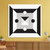 Moderne Abstrakte Kunst in Schwarz, Grau und Weiß Leinwanddruck (Insitu (Wohnzimmer))