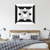 Moderne Abstrakte Kunst in Schwarz, Grau und Weiß Leinwanddruck (Insitu (Schlafzimmer))