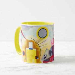 Moderne abstrakte Kunst Kandinsky Gelb Rot Blau Tasse