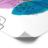 Moderne Abstrakte Kunst Lila Aquamarin Poster (Ecke)