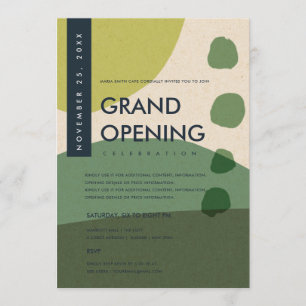 MODERNE ABSTRAKTE KUNST LIME GREEN GRAND ÖFFNUNG V EINLADUNG