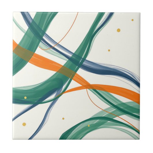 Moderne Abstrakte Kunst mit frischen Linien und Go Fliese (Vorderseite)