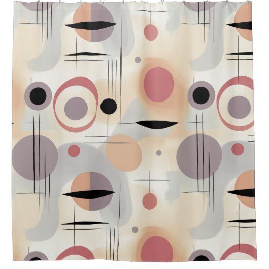 Moderne abstrakte Kunst Mitte Duschvorhang (Vorderseite)