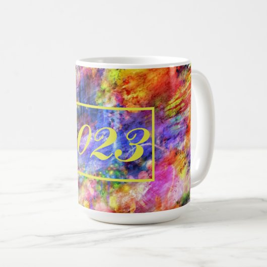 Moderne Abstrakte Kunst Multicolor 2023 Kaffeetasse (VorderseiteRechts)