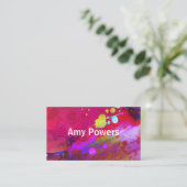 moderne abstrakte Kunst mutig künstlerisch farbig Visitenkarte (Stehend Vorderseite)