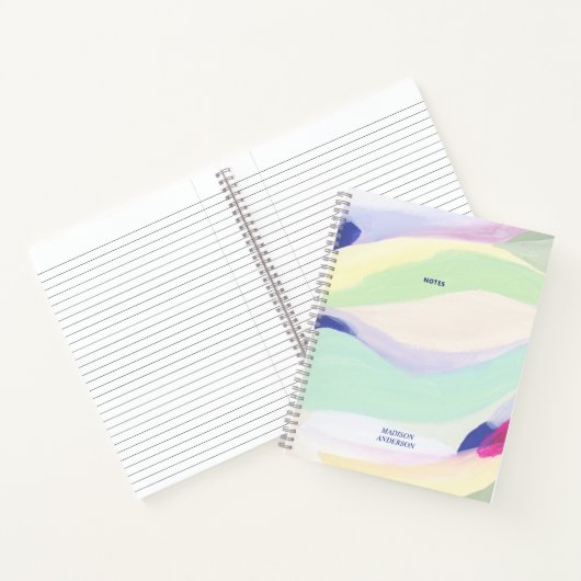 Moderne Abstrakte Kunst Personalisiert Name Pla Notizblock (Innenseite)