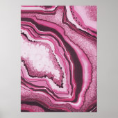 Moderne Abstrakte Kunst Pink Agate Geode Gemstone Poster (Vorne)