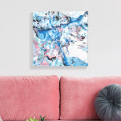 Moderne Abstrakte Kunst Pink Blue White Trendy Leinwanddruck (Insitu (Wohnzimmer))
