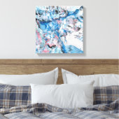 Moderne Abstrakte Kunst Pink Blue White Trendy Leinwanddruck (Insitu (Schlafzimmer))