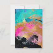 Moderne abstrakte Kunst Rosa aquamarines Gold Brau Einladung (Rückseite)