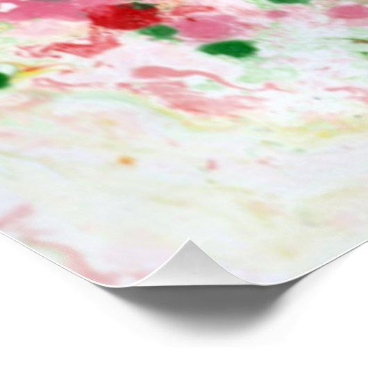 Moderne Abstrakte Kunst Rosa Gelb Grün Poster (Ecke)