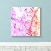 Moderne Abstrakte Kunst Rosa Lila orange Gelb Leinwanddruck (Insitu (Holzboden))