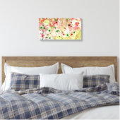 Moderne Abstrakte Kunst - Rosa Rosa Gelb Grün Leinwanddruck (Insitu (Schlafzimmer))