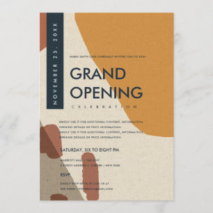 MODERNE ABSTRAKTE KUNST ROST-ORANGE ERÖFFNUNG EINLADUNG