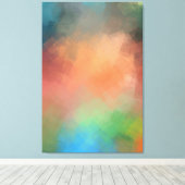 Moderne Abstrakte Kunst Rot Blau Gelb Leinwanddruck (Insitu (Holzboden))